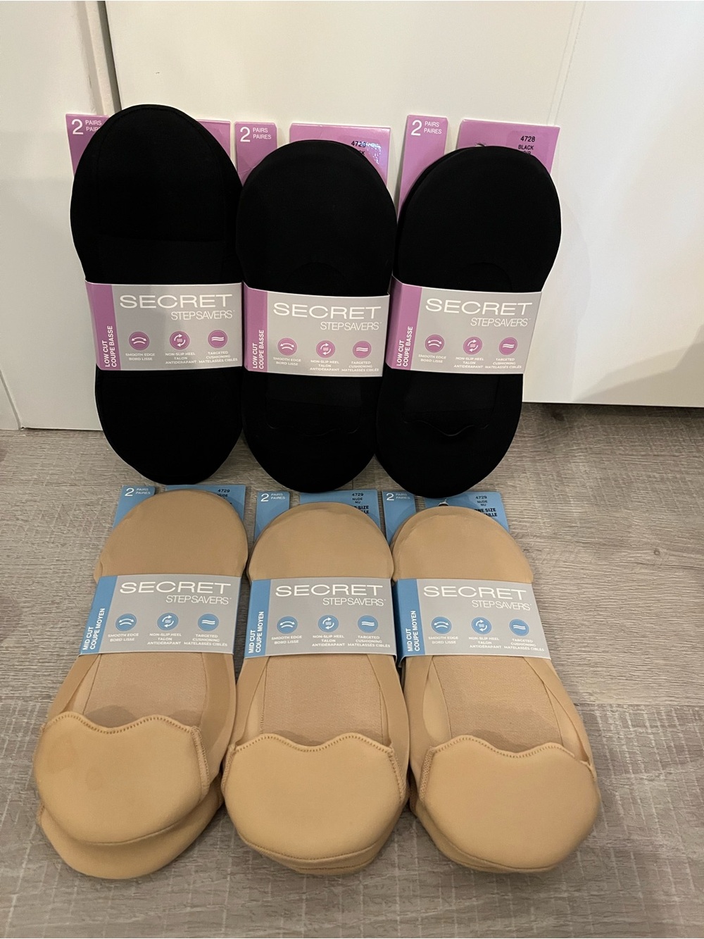 Women’s Secret No-Show Socks - Black & Nude (6 packs, 12 pairs)